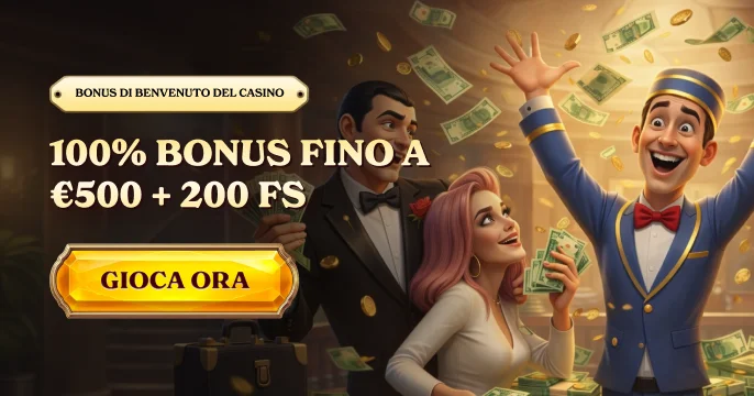 Banner del bonus di benvenuto di Casoola Casino per i giocatori Italiani